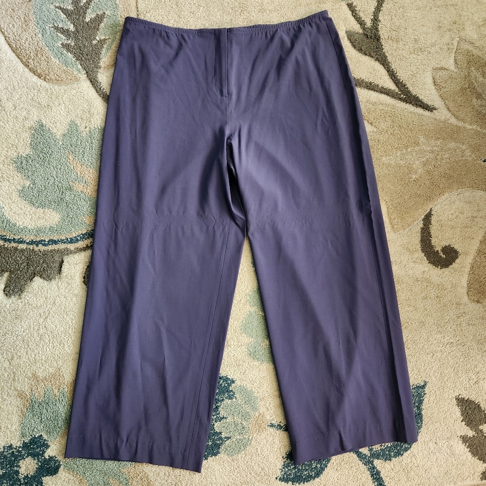 Eileen Fisher Zipper Closure Wide Leg Purple Casual Trousers Women's Siz…